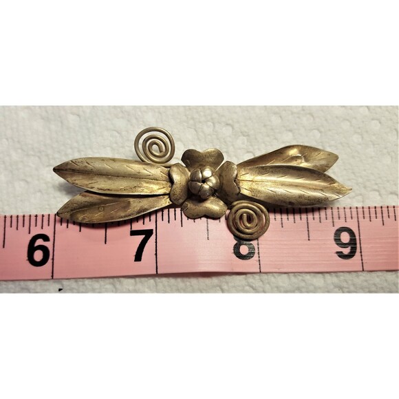 Vintage Estate marked "Handmade Sterling" Brooch Pin Floral Motif - Picture 3 of 3